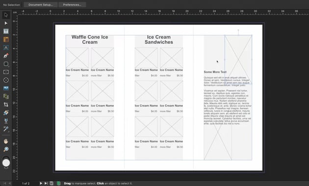 affinity publisher text layout design