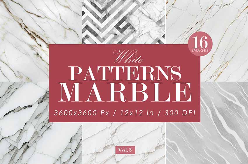 16 White Marble Pattern