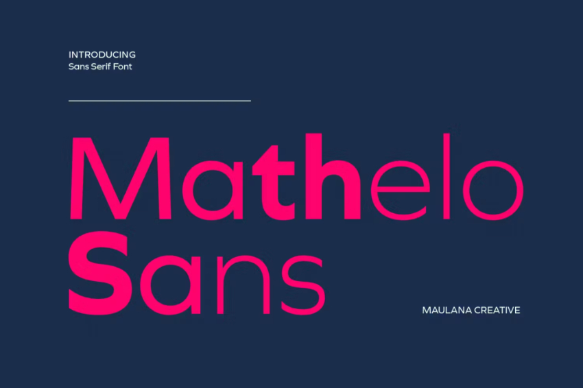 Mathelo sans serif typeface