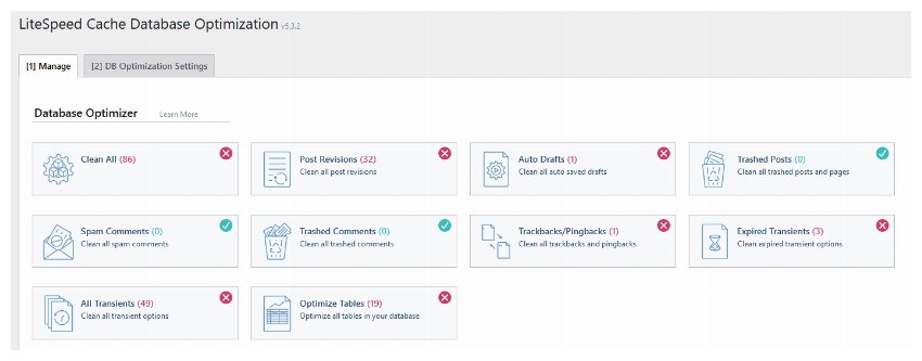 LiteSpeed Cache Database Optimization