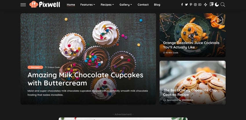 Pixwell dark wordpress theme