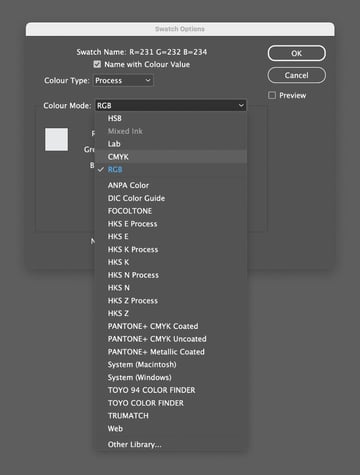 adjusting cmyk color mode