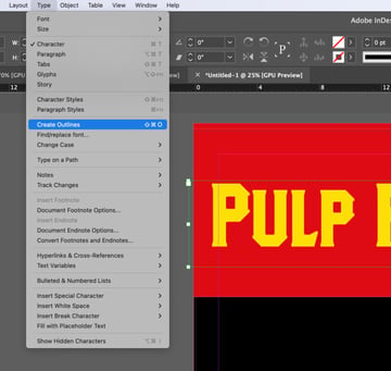 create outlines indesign