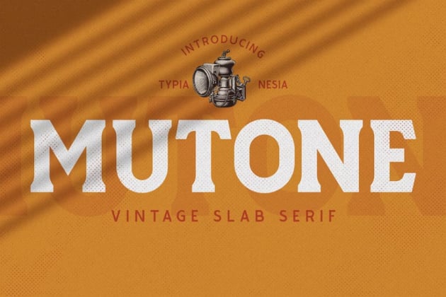 Mutone vintage slab serif typeface