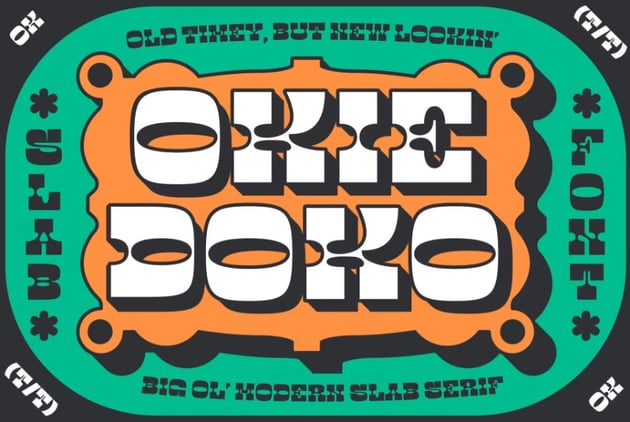 Okie doko slab serif typeface