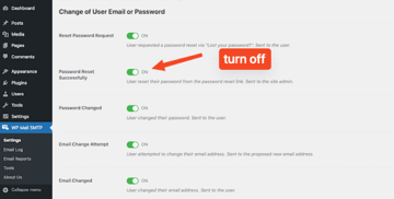 turn off password reset