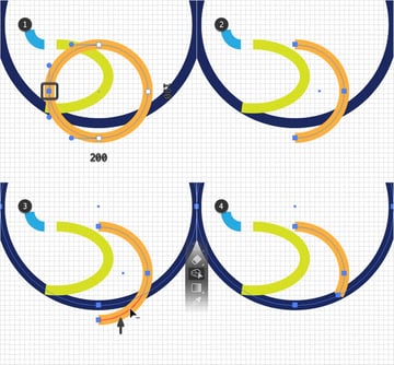 create orange path using the ellipse tool