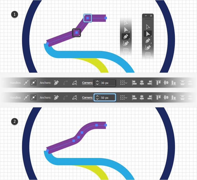 create path and adjust corners radius