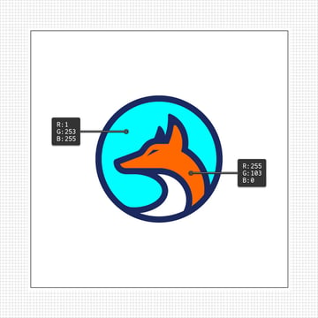 color the fox head logo