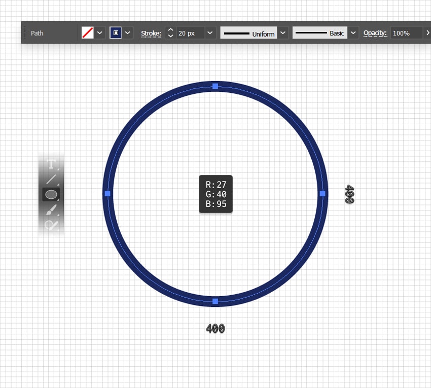 create circle using ellipse tool
