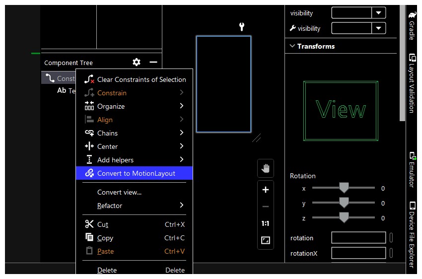 Converting ConstraintLayout to MotionLayout