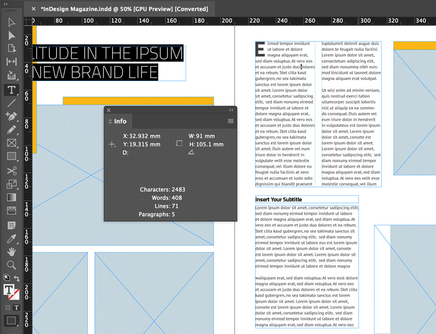 indesign text flow