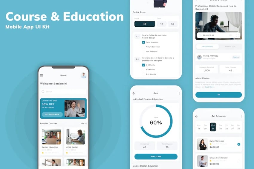 Course & Education Mobile App UI Kit