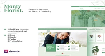 Monty Florist - Flower Boutique & Decoration Elementor Template Kit