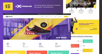 Extreme - Running Sports Shoes & Clothes Elementor Template Kit