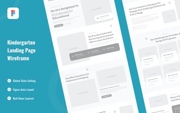 Kindergarten Landing Page Wireframe Figma Template