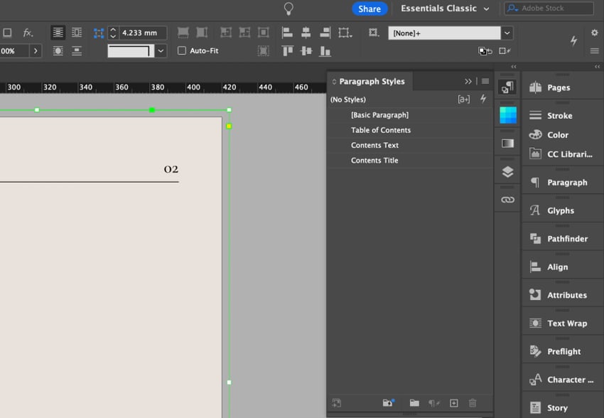 Paragraph styles for body content