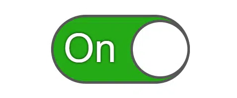 Green On-button, or a toggle that is currently on, no one knows...