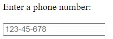 Placeholder text used in a phone number input field.