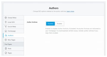 Disabled Authors Page