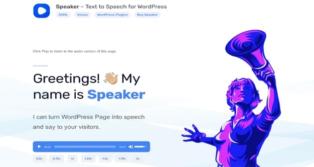 Speaker – Page to Speech Plugin for WordPress