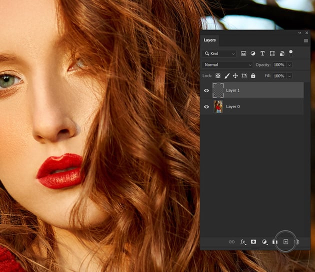 create a new layer using the new layer icon in the layer panel
