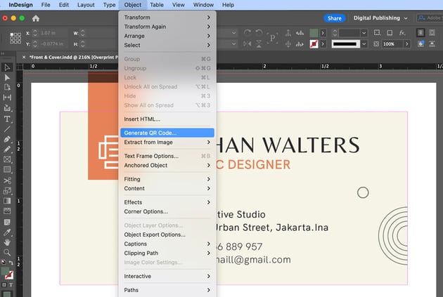 indesign qr code