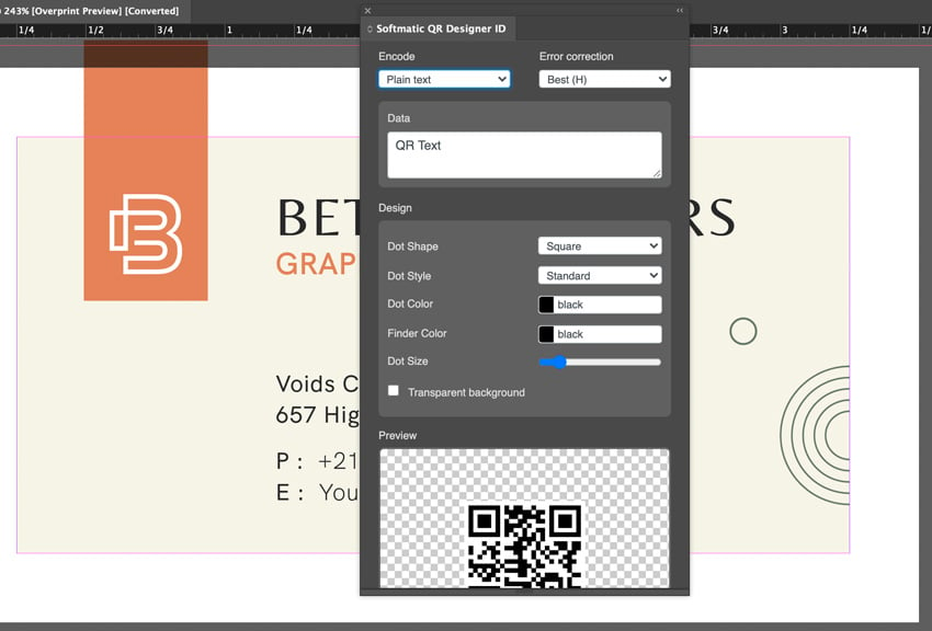 indesign qr code extention