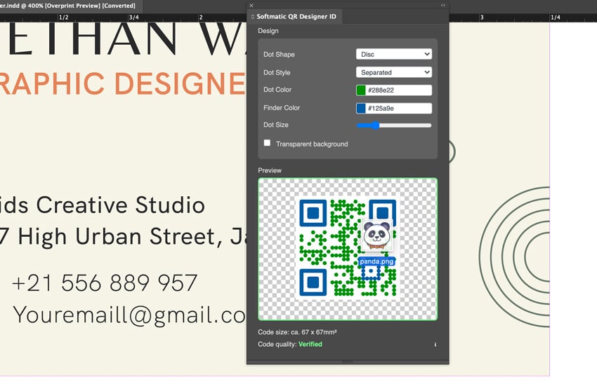 indesign qr code logo