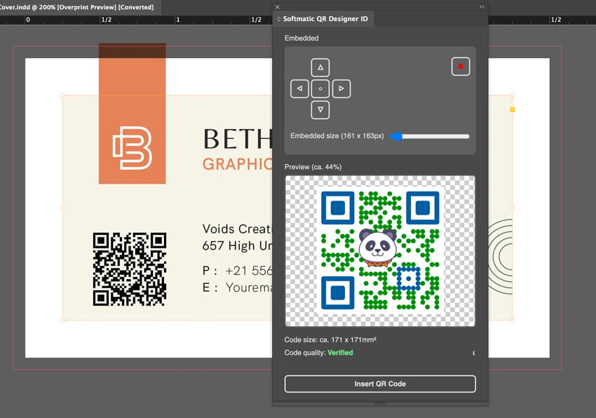 indesign qr code with image