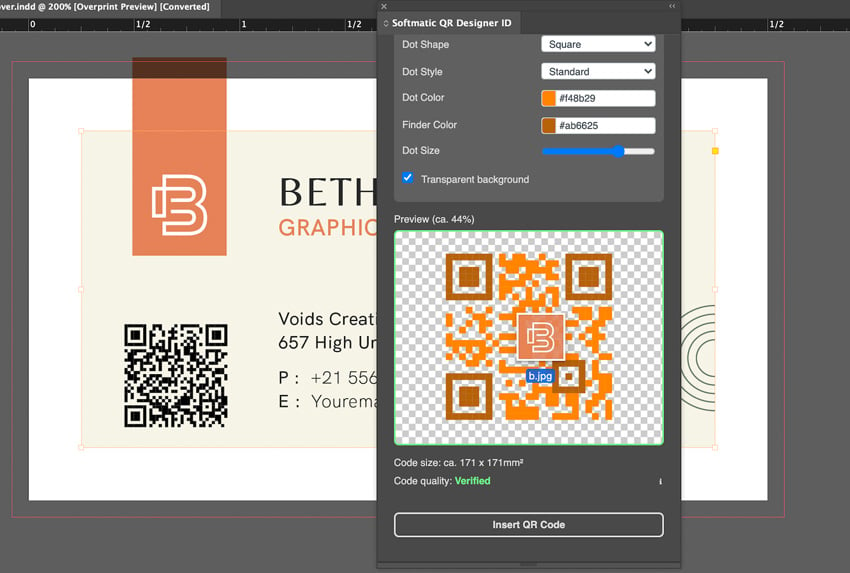 indesign qr code logo