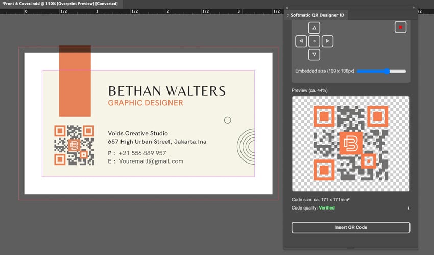 indesign customized qr code design