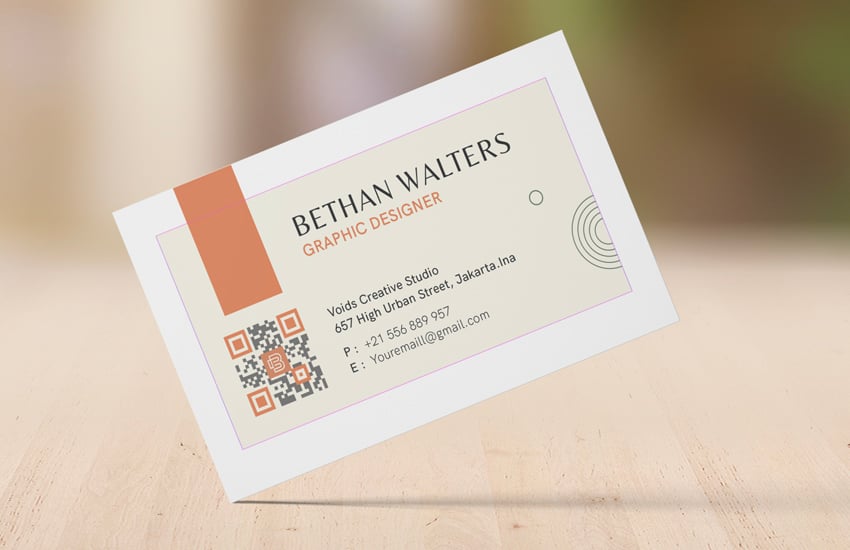 business card design with QR Code