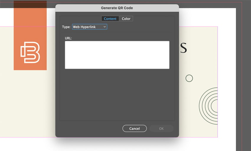 indesign qr code types