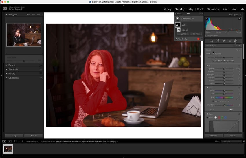 Select Subject AI Masking in Adobe Lightroom
