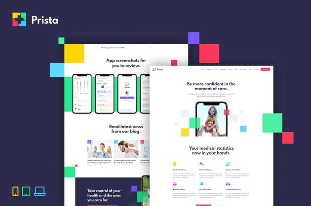 Prista – Medical App Landing Page HTML Template