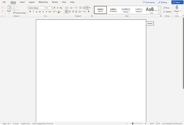 Create a new document on Microsoft Word.