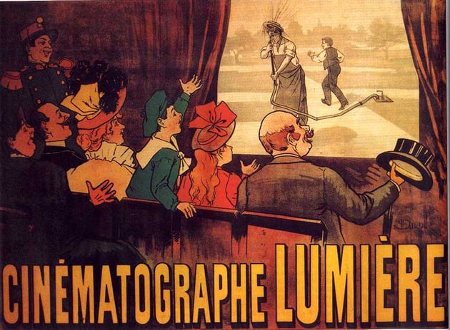 Lumière brothers cinematographe poster by Marcellin Auzolle, 1896 