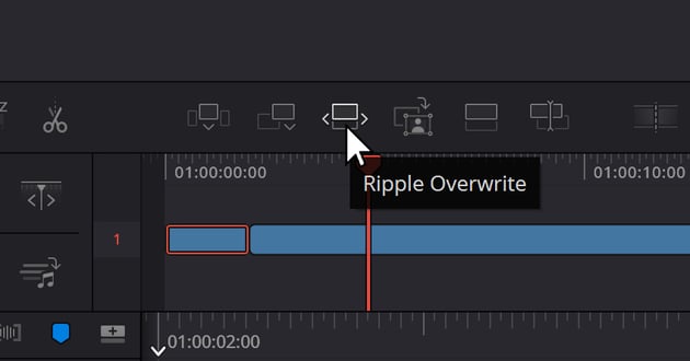 User clicking Ripple Overwrite