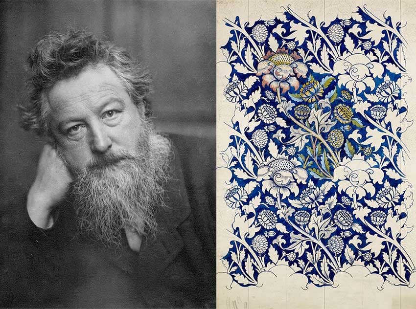 William Morris and Wey, a watercolour for printed fabric design, 1882-1883