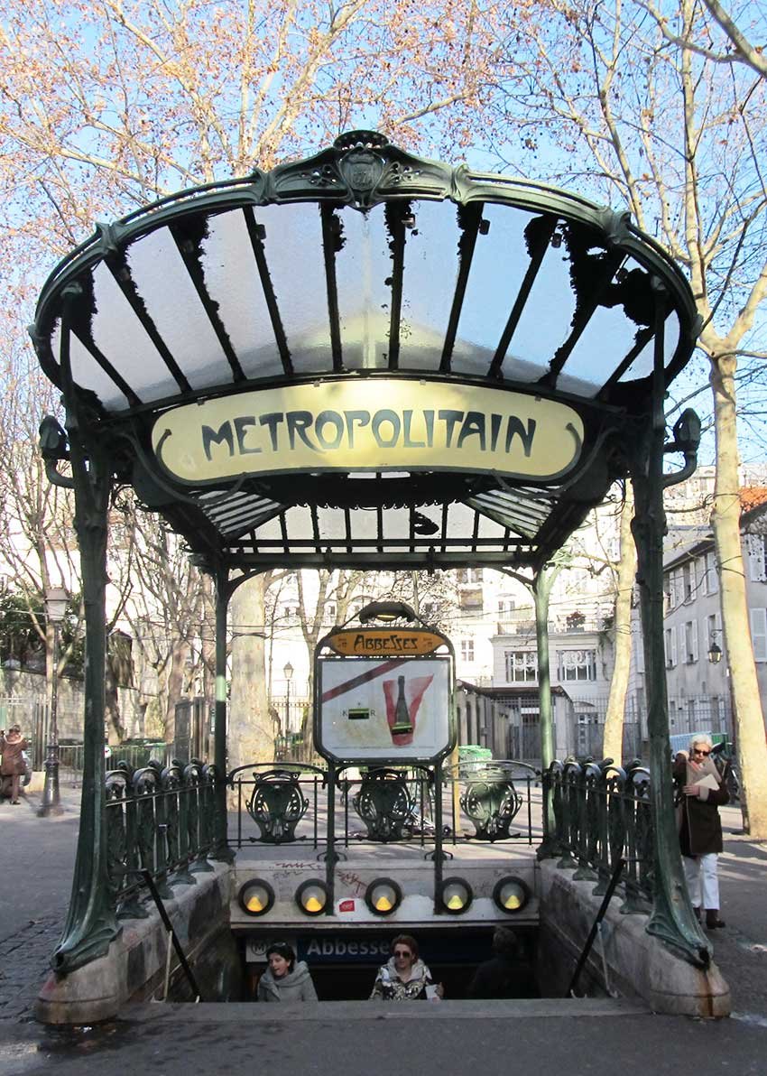 Entrance of the Paris Metro Station Abbesses