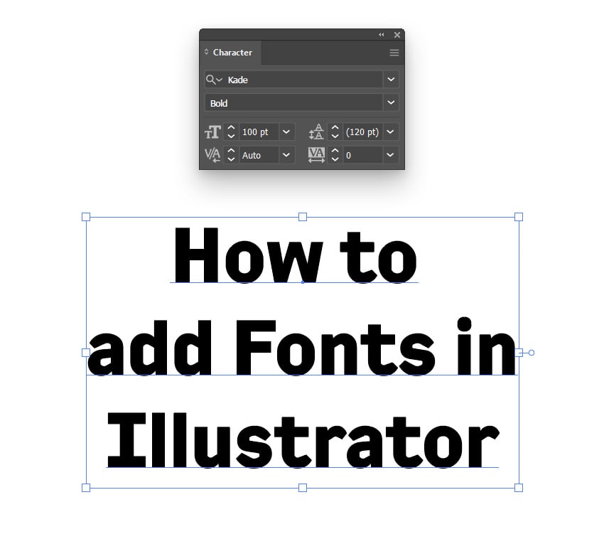 how to use an activated font in Illustrator