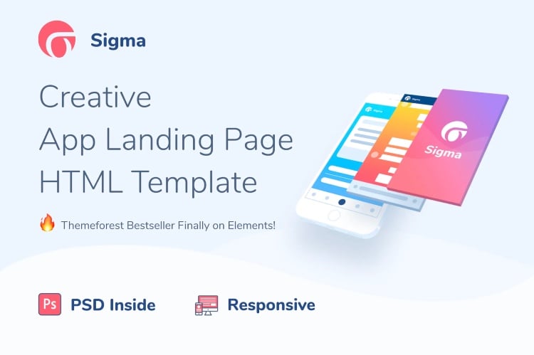 Sigma — App Landing Page HTML Template