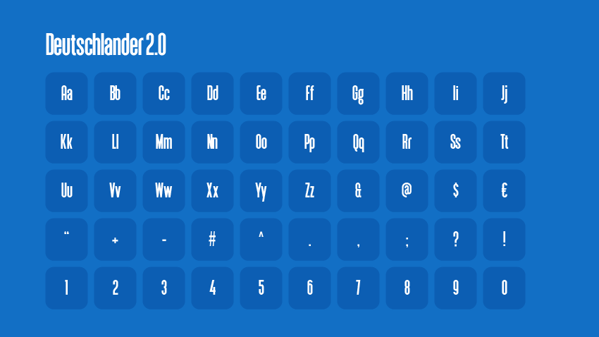 Deutschlander 2.0 sans-serif font showcase.