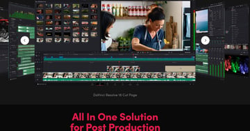 DaVinci Resolve Overview Screenshot for DaVinci Resolve Editing Software. An All-In-One Solution for Post Production.