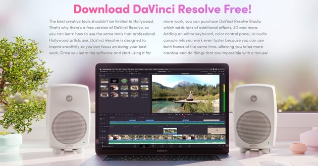 Download DaVinci Resolve Free Website Thumbnail Image