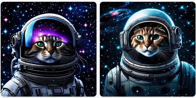 two cat images create using LimeWire's AI Studio 