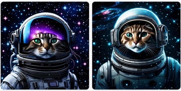two cat images create using LimeWire's AI Studio 