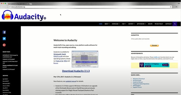 Audicity Website Thumbnail