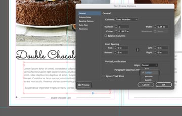 indesign text frame options